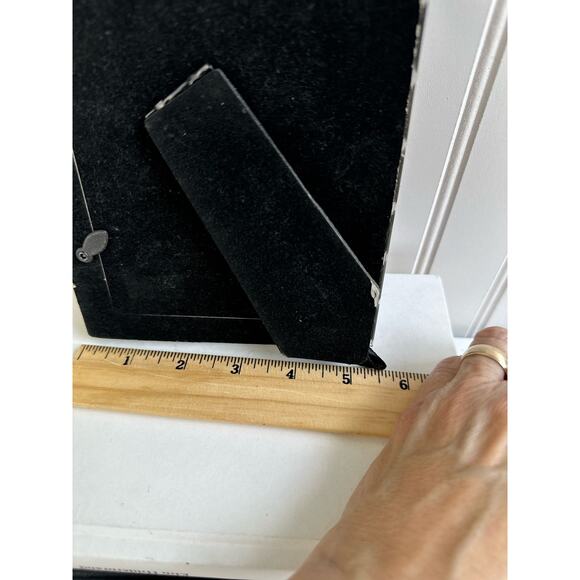 Vintage Beveled Shimmer Wood Beads Knobs Boho Decor Photo Frame 7.5" - Picture 6 of 6